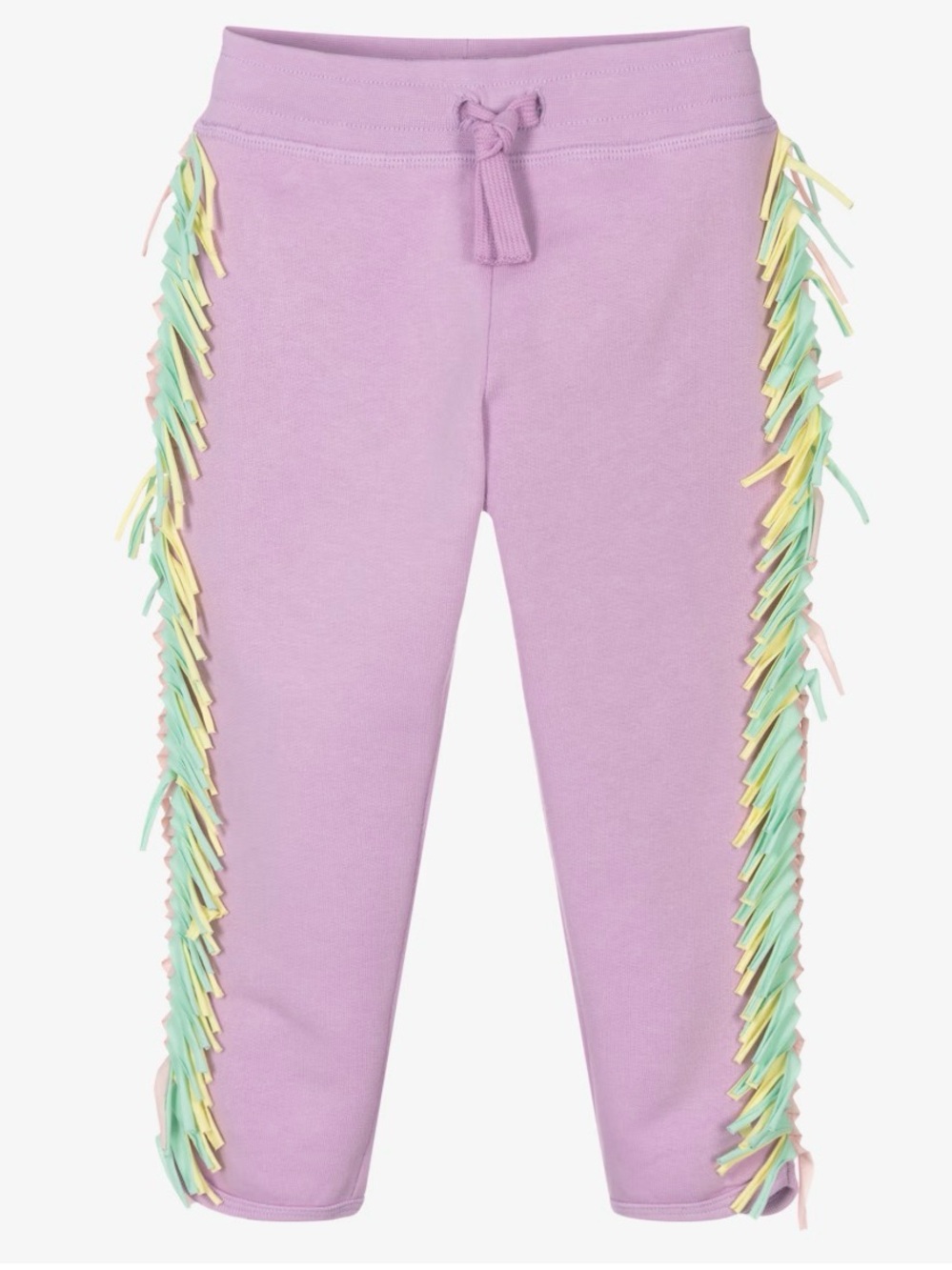 STELLA MCCARTNEY KIDS GIRLS LILAC PURPLE COTTON FRINGE JOGGERS size 10